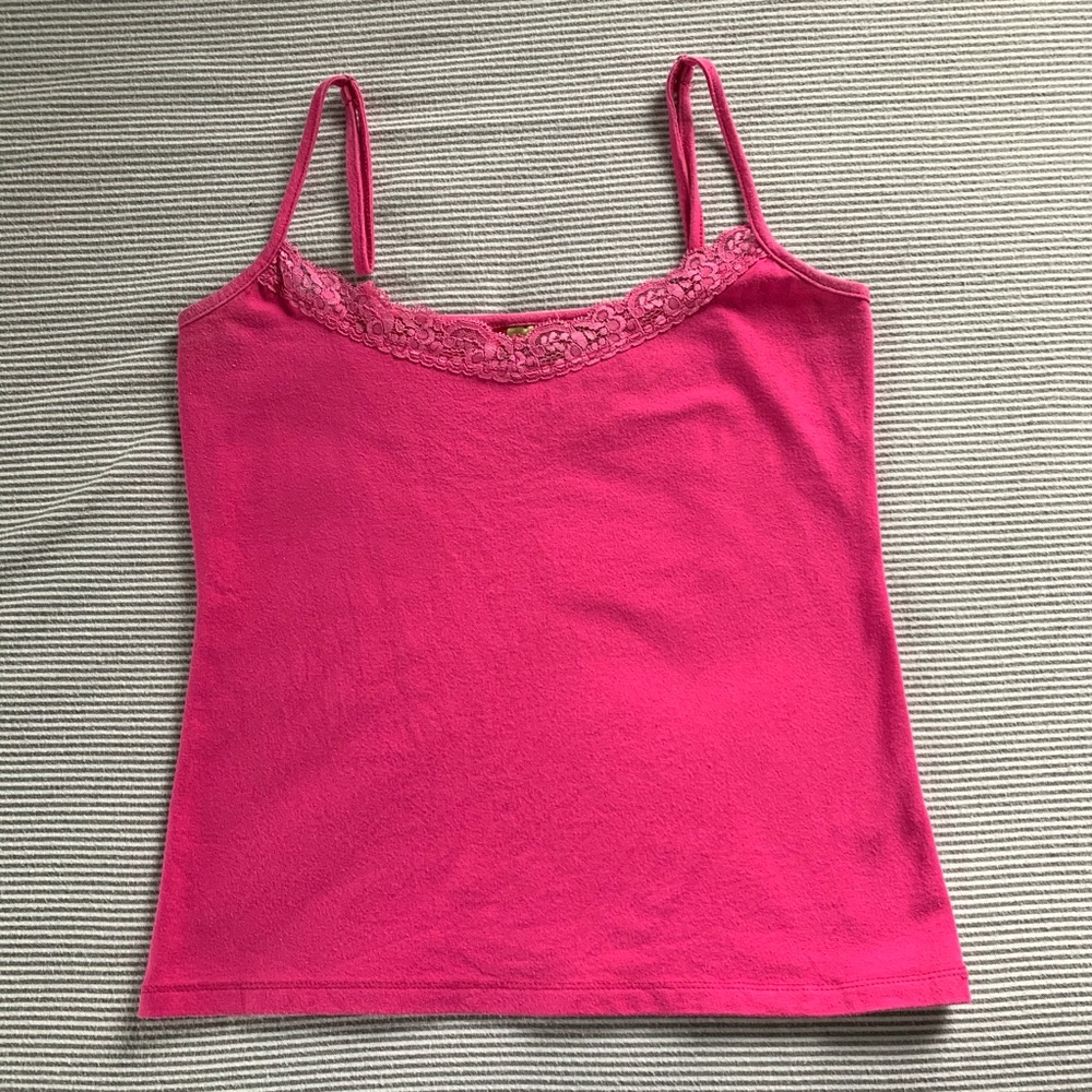 Fuchsia Lace Tank Top